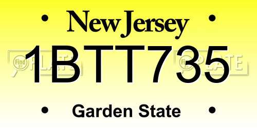1BTT735 New Jersey License Plate