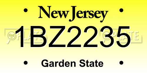 1BZ2235 New Jersey License Plate