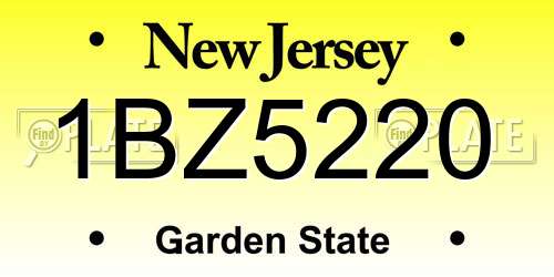 1BZ5220 New Jersey License Plate
