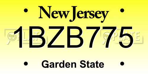 1BZB775 New Jersey License Plate