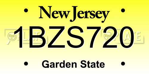 1BZS720 New Jersey License Plate