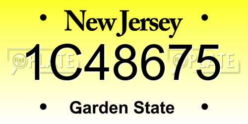 1C48675 New Jersey License Plate