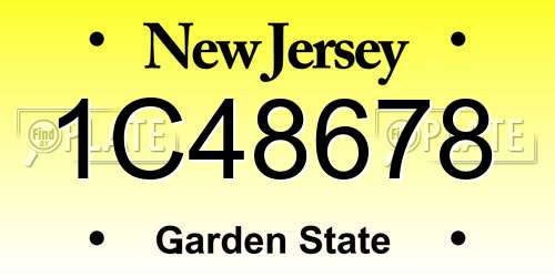 1C48678 New Jersey License Plate
