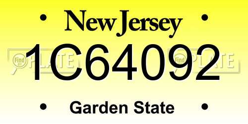 1C64092 New Jersey License Plate
