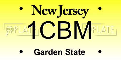 1CBM New Jersey License Plate