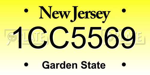 1CC5569 New Jersey License Plate