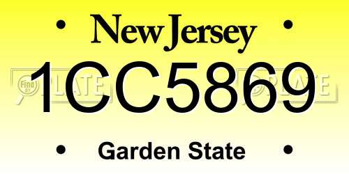1CC5869 New Jersey License Plate