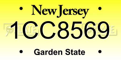 1CC8569 New Jersey License Plate