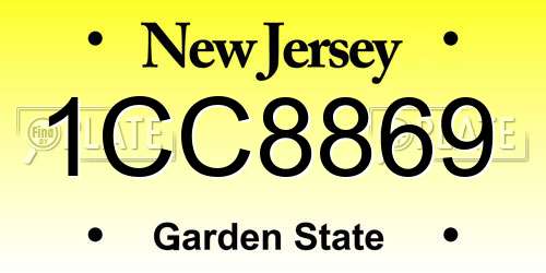 1CC8869 New Jersey License Plate