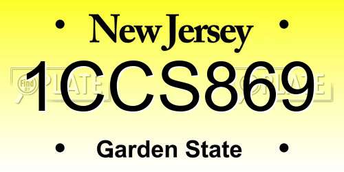 1CCS869 New Jersey License Plate