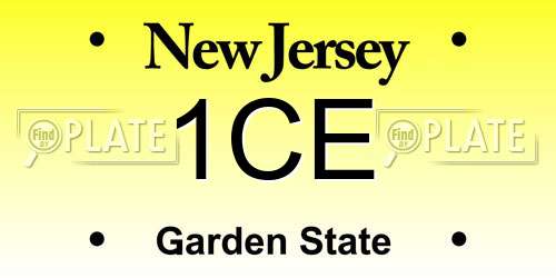 1CE New Jersey License Plate