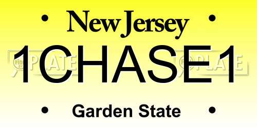 1CHASE1 New Jersey License Plate