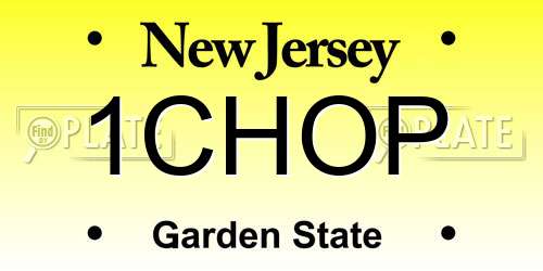 1CHOP New Jersey License Plate