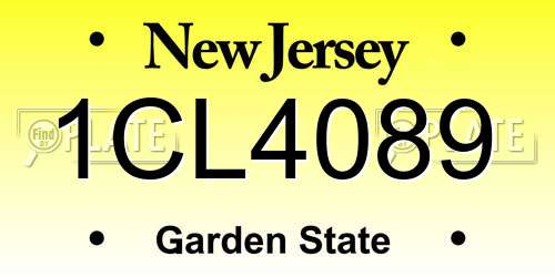 1CL4089 New Jersey License Plate