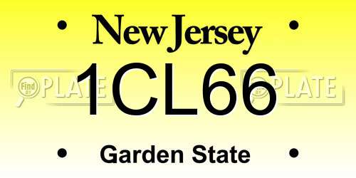 1CL66 New Jersey License Plate