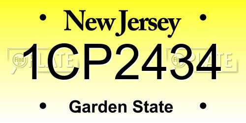 1CP2434 New Jersey License Plate