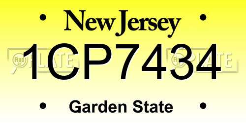 1CP7434 New Jersey License Plate