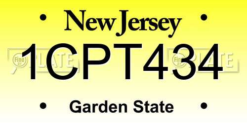 1CPT434 New Jersey License Plate