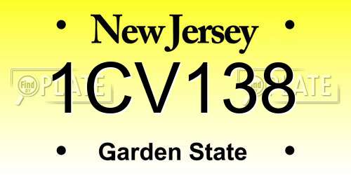 1CV138 New Jersey License Plate
