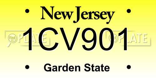 1CV901 New Jersey License Plate