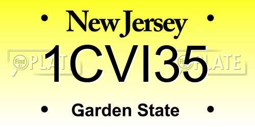 1CVI35 New Jersey License Plate