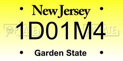 1D01M4 New Jersey License Plate