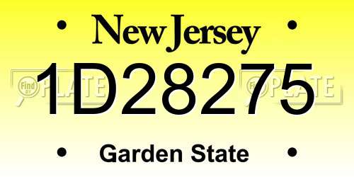 1D28275 New Jersey License Plate