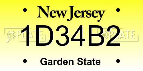 1D34B2 New Jersey License Plate
