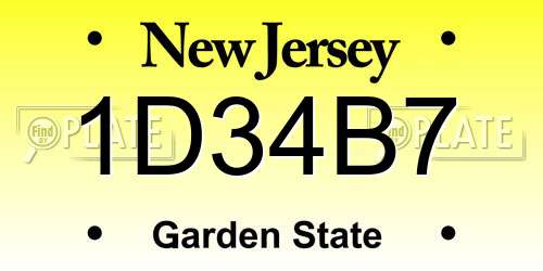 1D34B7 New Jersey License Plate