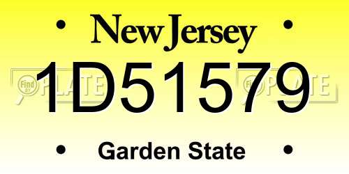 1D51579 New Jersey License Plate