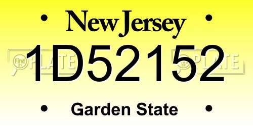 1D52152 New Jersey License Plate