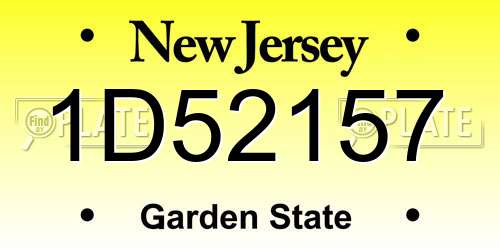 1D52157 New Jersey License Plate