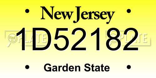 1D52182 New Jersey License Plate