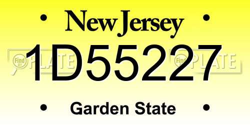 1D55227 New Jersey License Plate