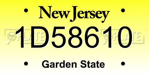 1D58610 New Jersey License Plate