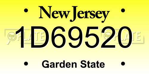 1D69520 New Jersey License Plate