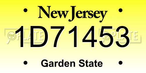 1D71453 New Jersey License Plate
