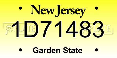 1D71483 New Jersey License Plate