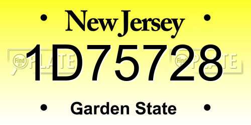 1D75728 New Jersey License Plate