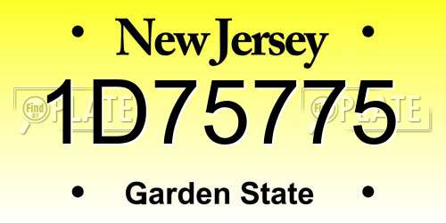 1D75775 New Jersey License Plate