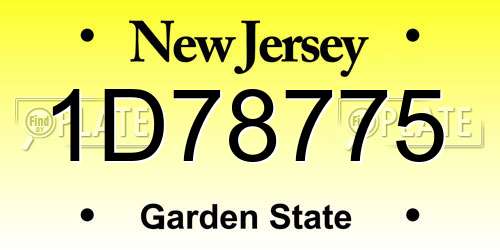 1D78775 New Jersey License Plate