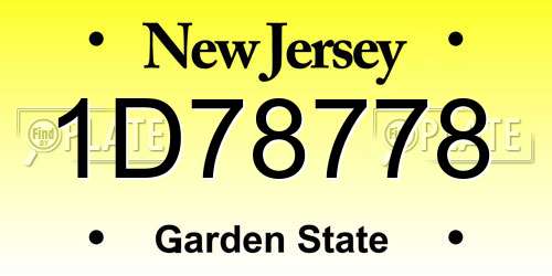 1D78778 New Jersey License Plate