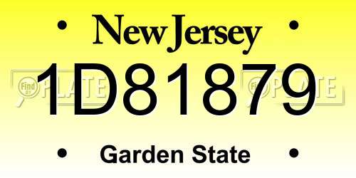 1D81879 New Jersey License Plate