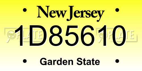 1D85610 New Jersey License Plate