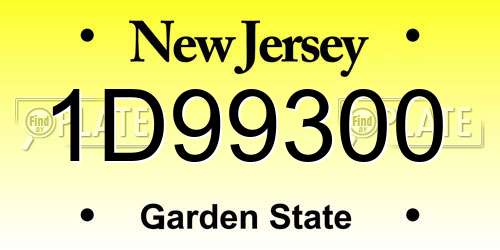 1D99300 New Jersey License Plate