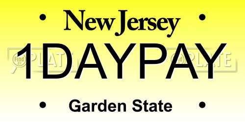 1DAYPAY New Jersey License Plate