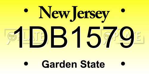 1DB1579 New Jersey License Plate