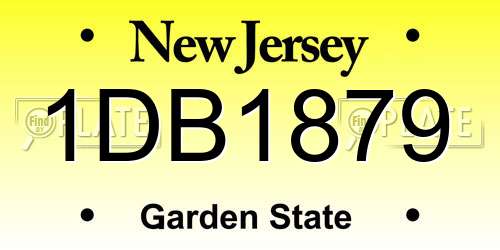 1DB1879 New Jersey License Plate