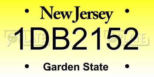 1DB2152 New Jersey License Plate