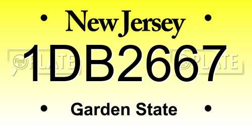 1DB2667 New Jersey License Plate